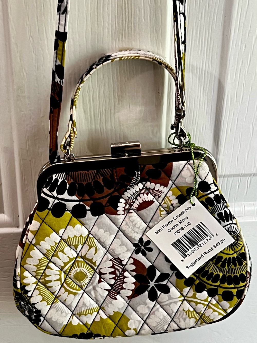 Vera Bradley Quilted Mini Frame Crossbody in Cocoa Moss Floral